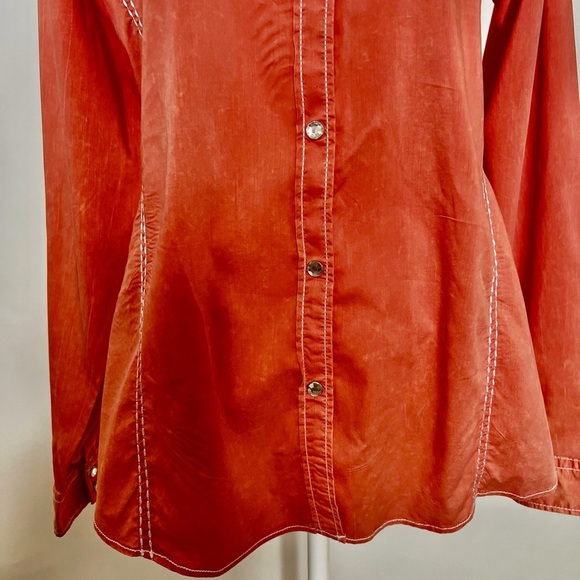 Cowgirl Legends Size XL Orange Bling Showring Ready Snap Front Saddle Stitching - Picture 4 of 11